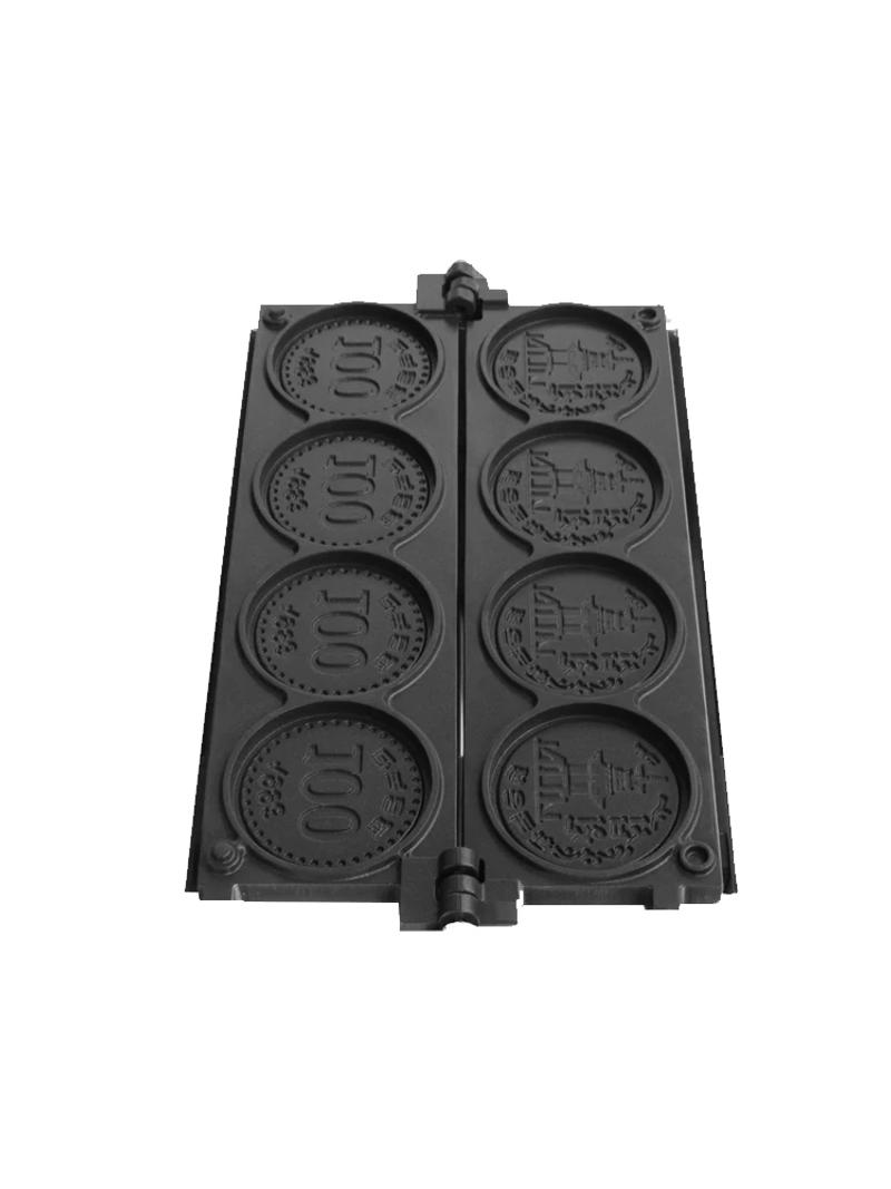 Description Picture 2 of itemCommerical 4pcs Gold Coin Waffle Machine round shape waffle maker mold