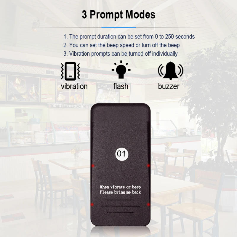 Description Picture 6 of itemFast Shipping 16 Pagers 1 Keyboard Transmitter Pager System Call Waiter Restaurant Wireless Calling Buzzer for food Truck