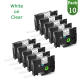 10PK White on Clear