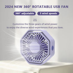 2024 New 360° Adjustable Desktop USB Fan Mini Air Conditioner Small Air Cooler Portable Fan With 3 Wind Speeds for Office Home