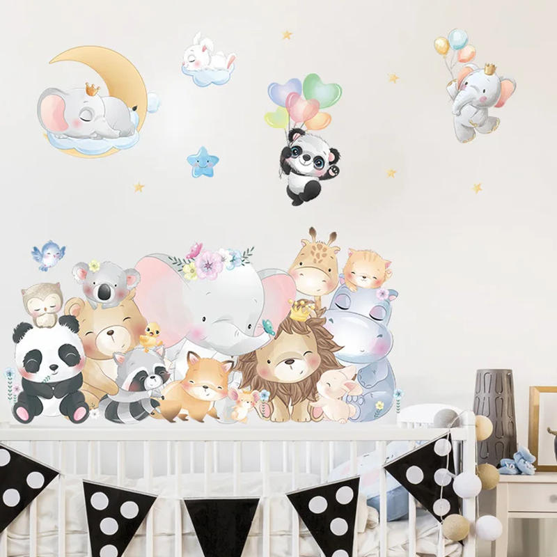 Description Picture 6 of itemCute Many Animals Wall Sticker Kids Baby Room Home Decoration Mural Removable Wallpaper Bedroom Cartoon Nursery Stickers Poster