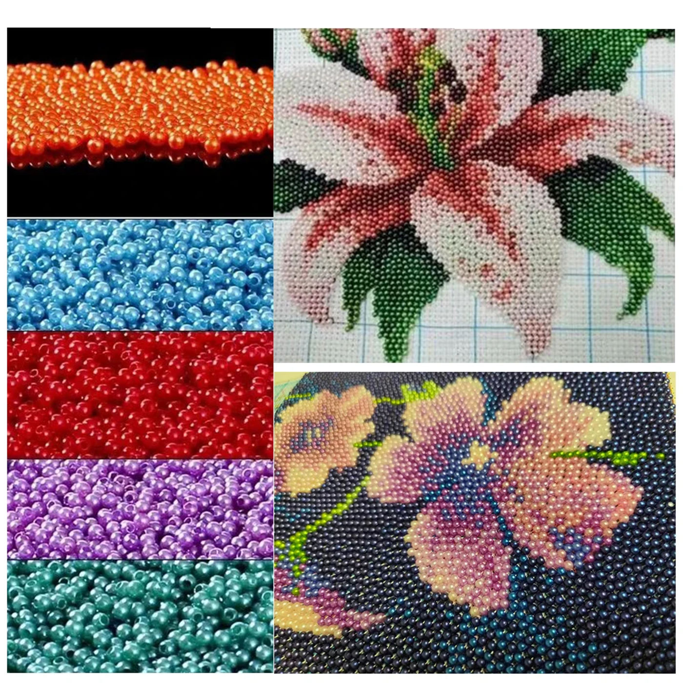 Description Picture 3 of itembead embroidery kits Diy bead embroidery kits beadwork circuits pearl 3mm printed cotton canvas beads Cross Stitch Red car