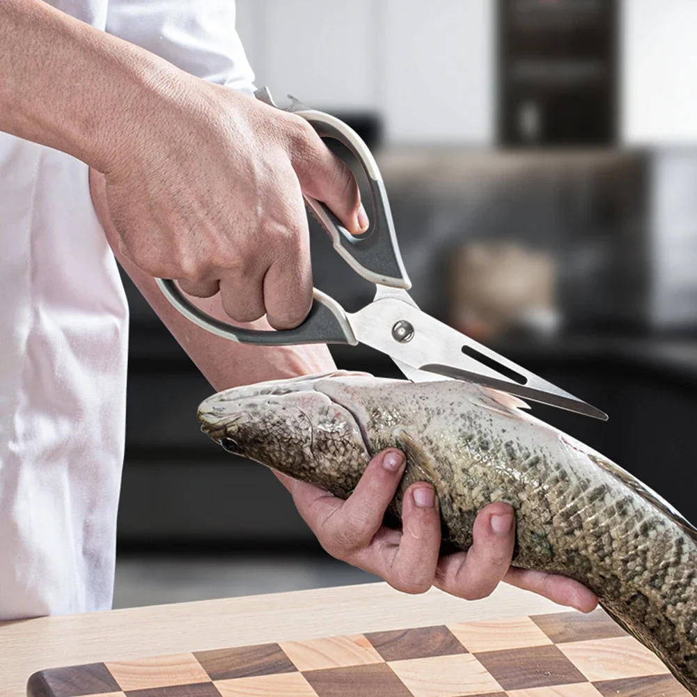 Description Picture 4 of item1pc Scissors Household Removable Chicken Bone Scissors Sharp Special Stainless Steel Barbecue Multi-purpose Food Scissors