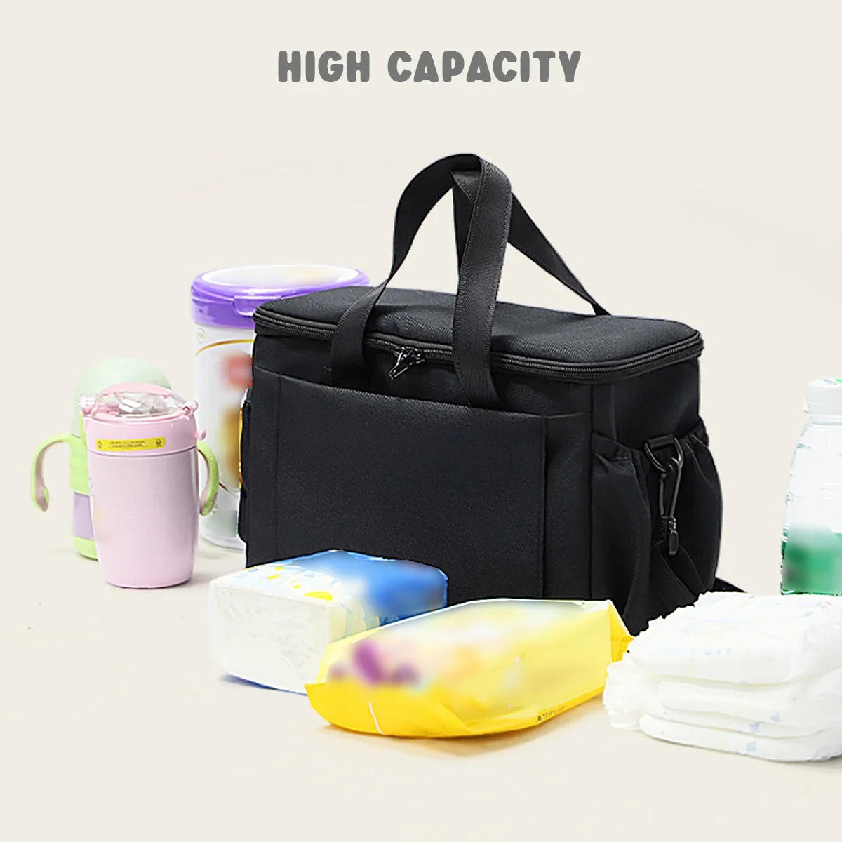 Description Picture 3 of itemStroller Organizer Bags Mummy Large Capacity Travel Hanging Bag Bottle Holder Pram Diaper Bags Baby Stroller Accessories