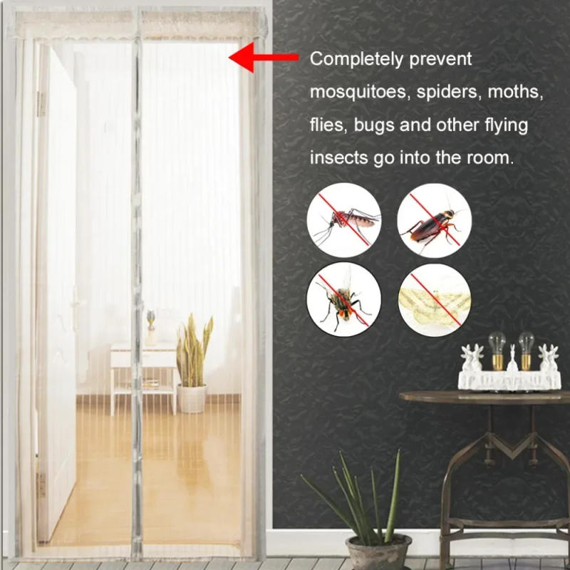 Description Picture 2 of itemWindow Curtains Magnetic Screen Door Magnetic Mosquito Net 80/90/100 Cms Automatic Closing Curtain Shades Home Textile Garden