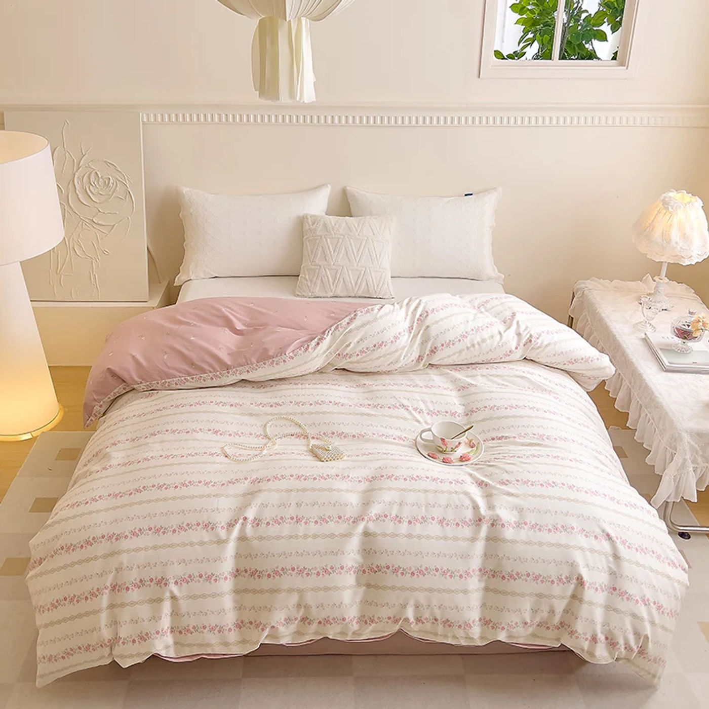 Description Picture 5 of itemBonenjoy Duvet Cover Pastoral Style Quilt Cover 100% Cotton Comforter Cover housse de couette Soft Bed Cover (No Pillowcase)