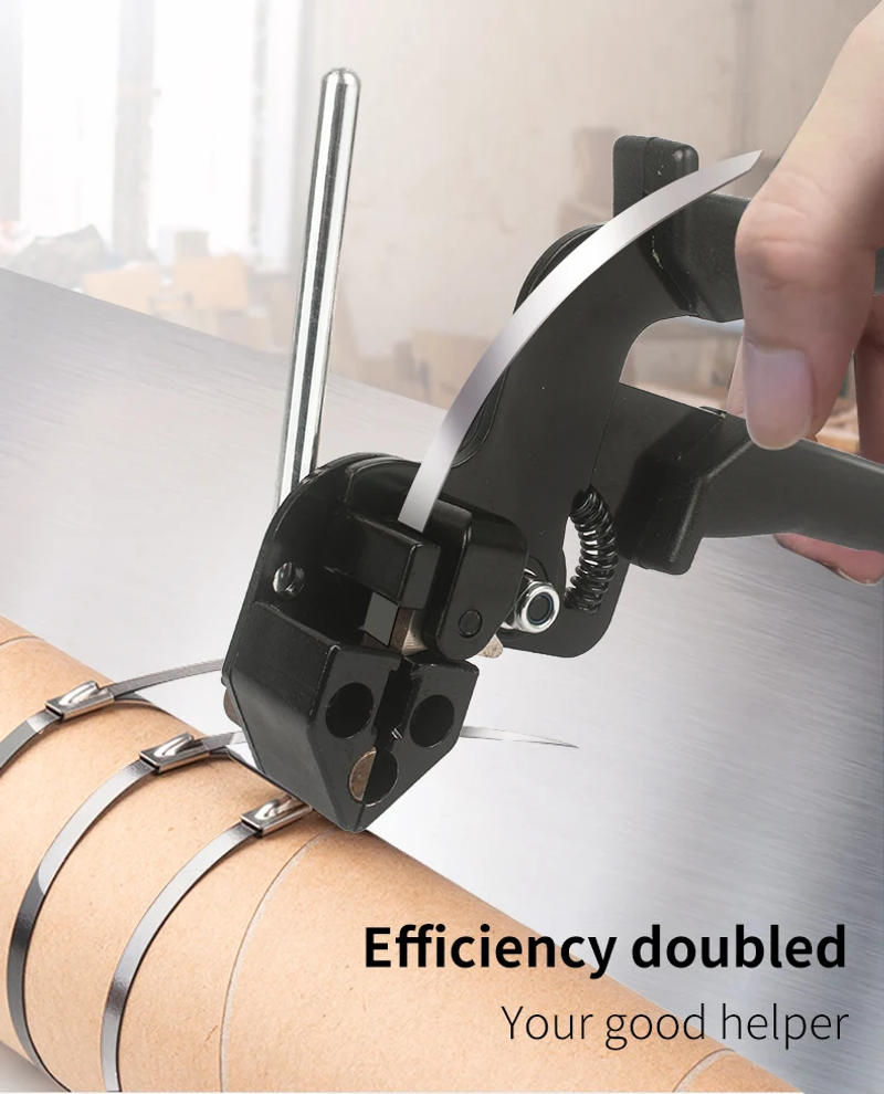 Description Picture 5 of itemStainless Steel Cable Tie Multi-Purpose Locking Cable Metal Tie Automatic Tension Cable Tie plier Bundle tool Fastening Tool