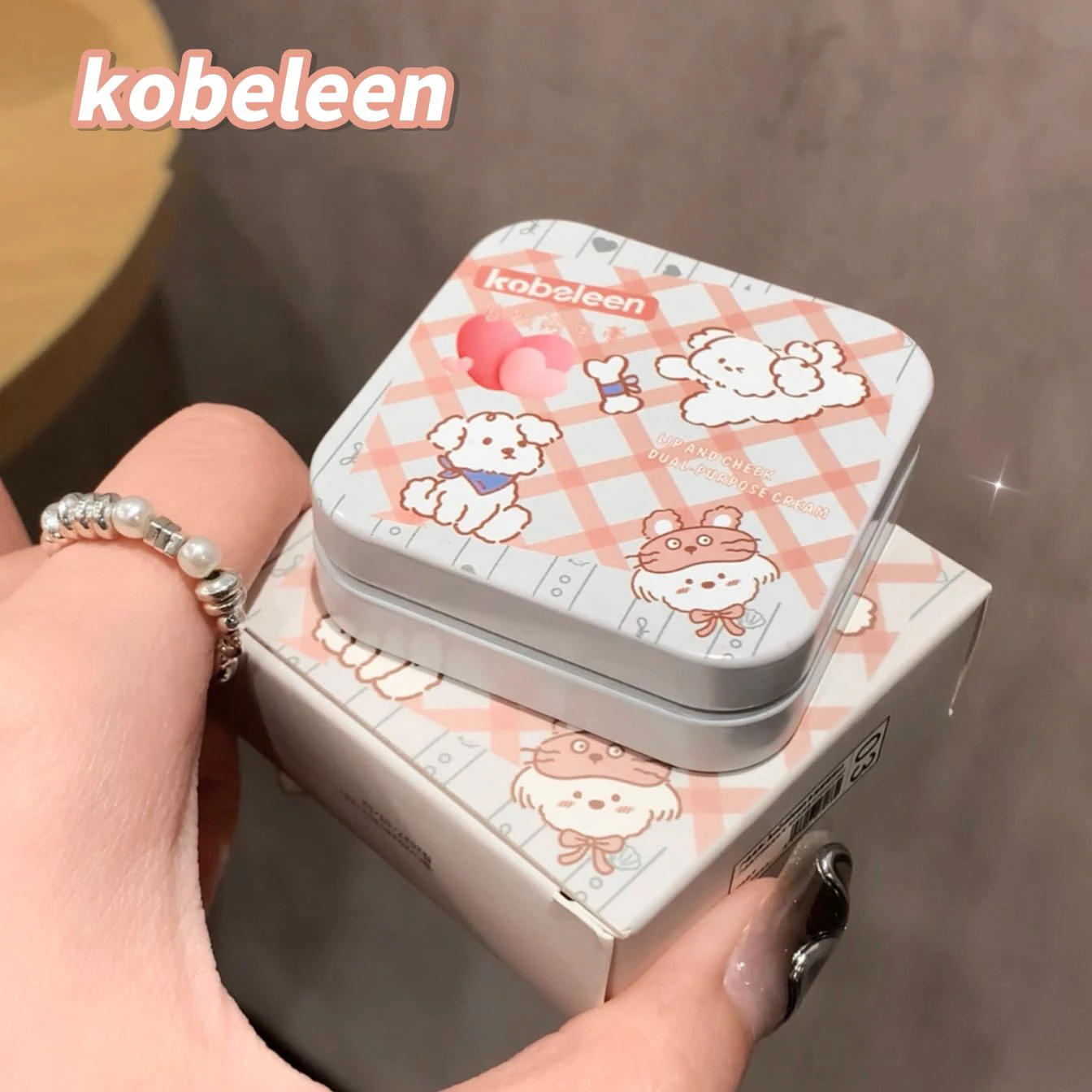 Description Picture 2 of itemMulti-function Blush Cream Natural Cheek Face Rouge Cute Iron Box Blusher Mud High Color Rendering Smooth Brightening Skin Tone