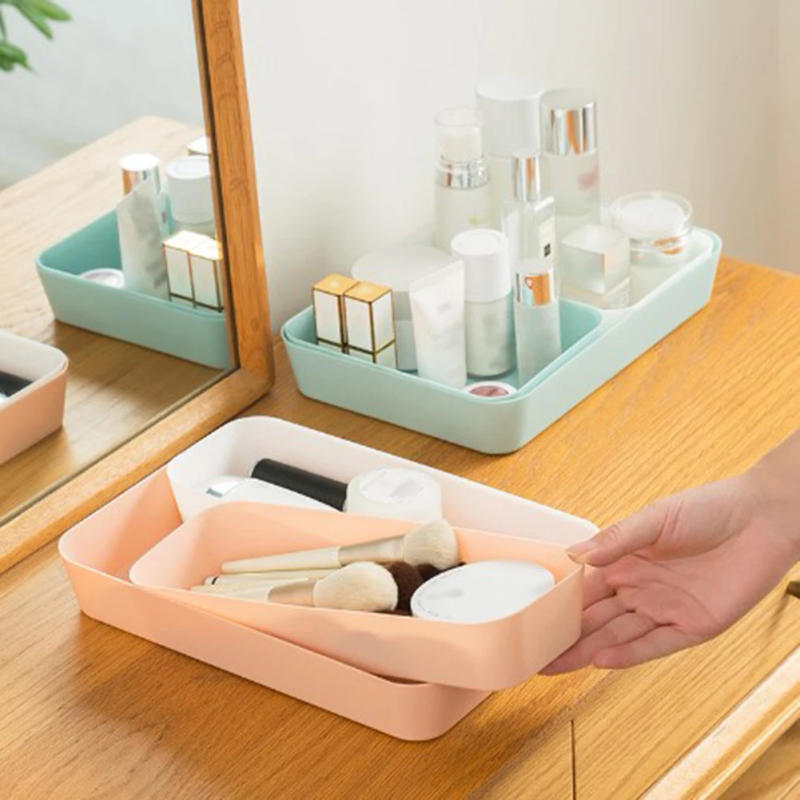 Description Picture 4 of item1pc White Storage Trays Drawer Partition Storage Box Kitchen Tableware Cosmetics Organiser Dividers Small Storage Sundries Box