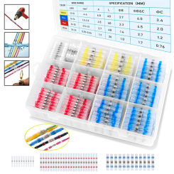 Solder Seal Wire Connectors -Heat Shrink Solder Butt Connectors Solder Electrical Connector Kit for Automotive Marine Insulated