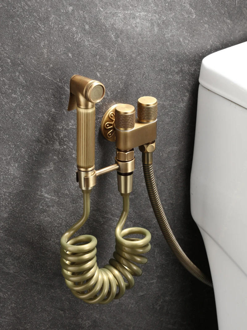 Description Picture 3 of itemHand Held Bidet Sprayer Douche Toilet Kit Antique Bronze Shattaf Shower Head Brass Valve Set Jet Bidet Faucet Garden Faucets Set
