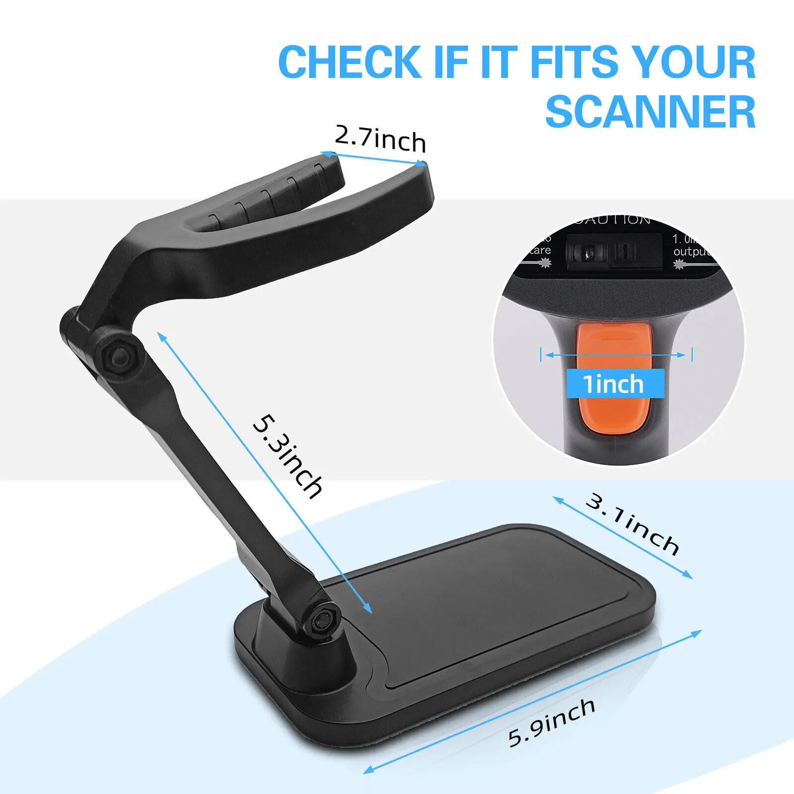 Description Picture 3 of itemJooytec T2 Barcode Scanner Holder Hands Free Adjustable Barcode Scanner Stand Universal