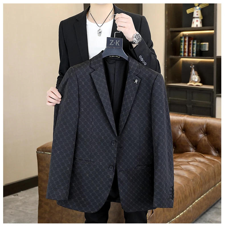 Description Picture 6 of itemM-6XL High Quality Spring and Summer New Thin Men's Fashion Handsome Everything Trend  Men Designer Blazer  Terno Slim Fit