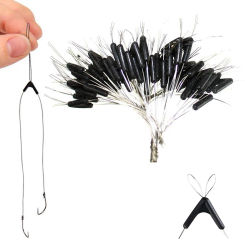 50pcs Double Hooks Contactor Device Line Space Bifurcation Eight Type Space Bean Line Swivel Tying Tool Fishing Accessories