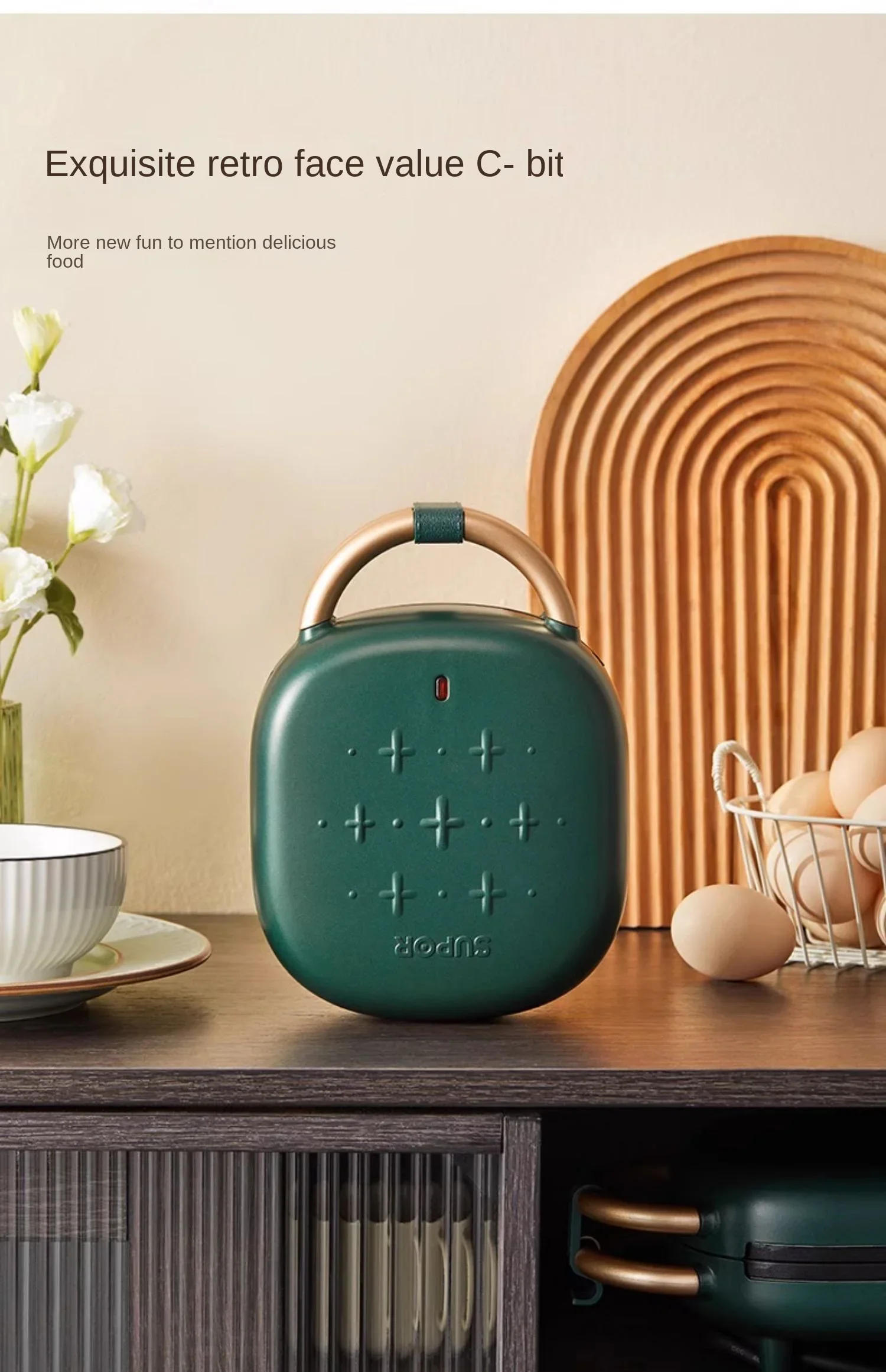 Description Picture 4 of item220V SUPOR Sandwich Maker with Non-Stick Plates, Compact Breakfast Machine for Toasted Sandwiches and More