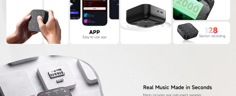 Description Picture 4 of itemDonner MEDO Bluetooth MIDI Controller, Portable Electronic Instrument | Chord, Sample, Lead, Bass, Drum