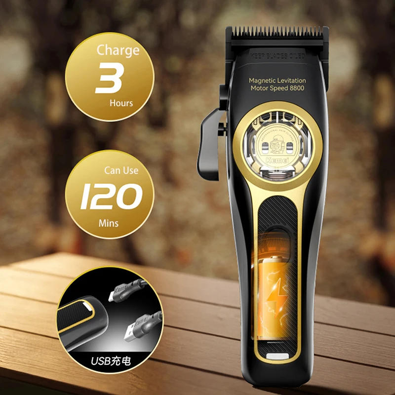 Description Picture 5 of itemKemei KM-2373 Baber Hair Clipper Professional Hair Cutting Machine With Charging Base For Men Electric Hair Trimmer Men Gift