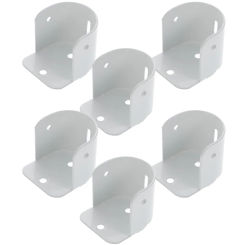 6 Pcs Flange Seat Closet Pole Bracket Curtain Poles Holder Shower Rod Support Nail Free Holders Bar