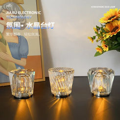 Crystal table lamp bar restaurant bedside usb wireless charging led creative touch type ambiance table lamps
