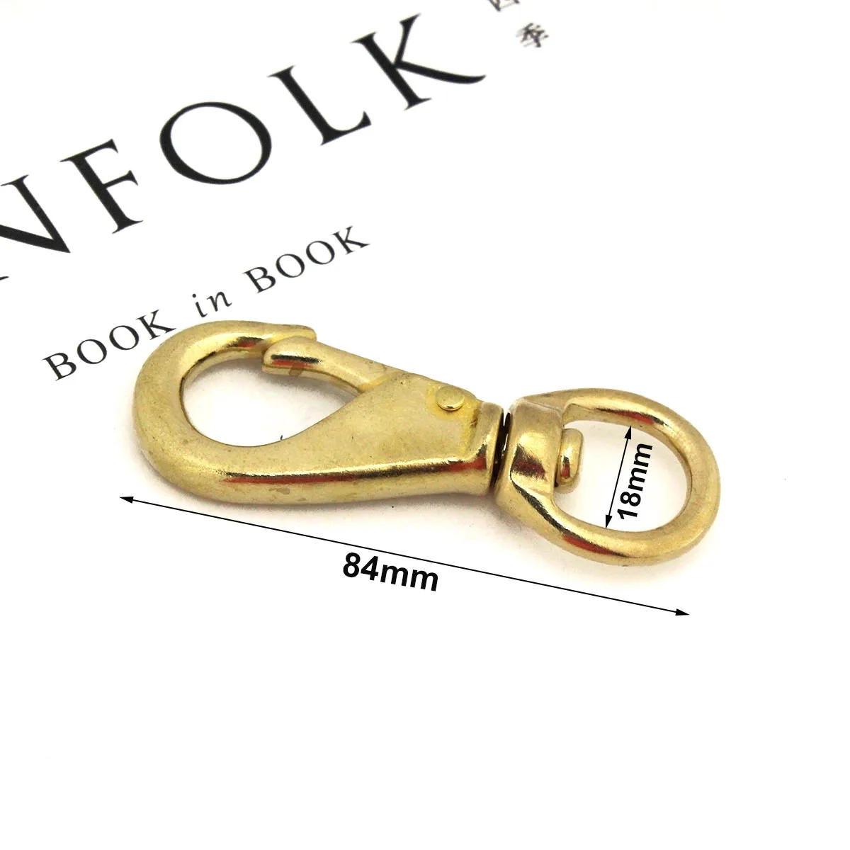 Description Picture 2 of item3pcs Solid Brass Swivel Eye Snap Hook Multi-use Boat Hook Fob Clip Horse Gear Marine Pet Rope Clips 6/8"