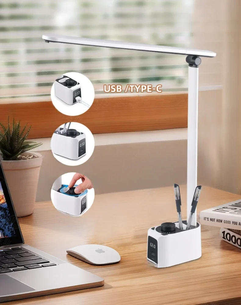 Description Picture 6 of itemLED Desk Lamp Foldable Study Dimmable Office Rechargeable Bedside Lamp for Read Brightness Eye Protect Display Screen Table Lamp
