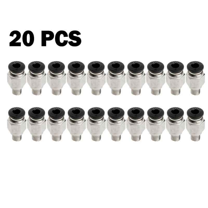 Description Picture 2 of item20pcs Pneumatic Connector Air Fitting PC4-M6 Aperture 4mm For 4mm PTFE Pipe Coupling Coupler For Hose Tube Connectors