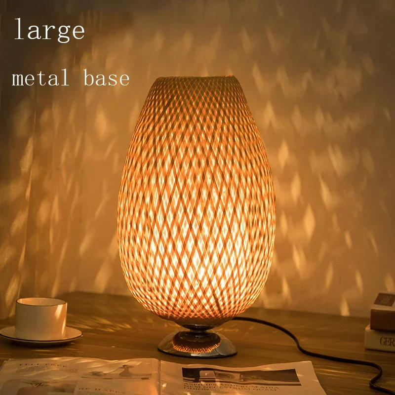 Description Picture 3 of itemVintage Creative Bamboo Table Lamp Chinese Handmade Wooden Table Lamp Living Room Dining Room Bedroom Decorative Lamp