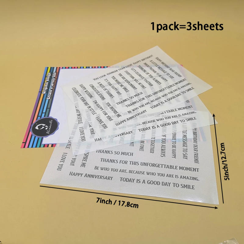 Description Picture 6 of itemAlinacutle Refinement Sticker Transfer Sheets Foil Transfer Paper Embossing Poweder abd Glitter Transfer Paper Sheets