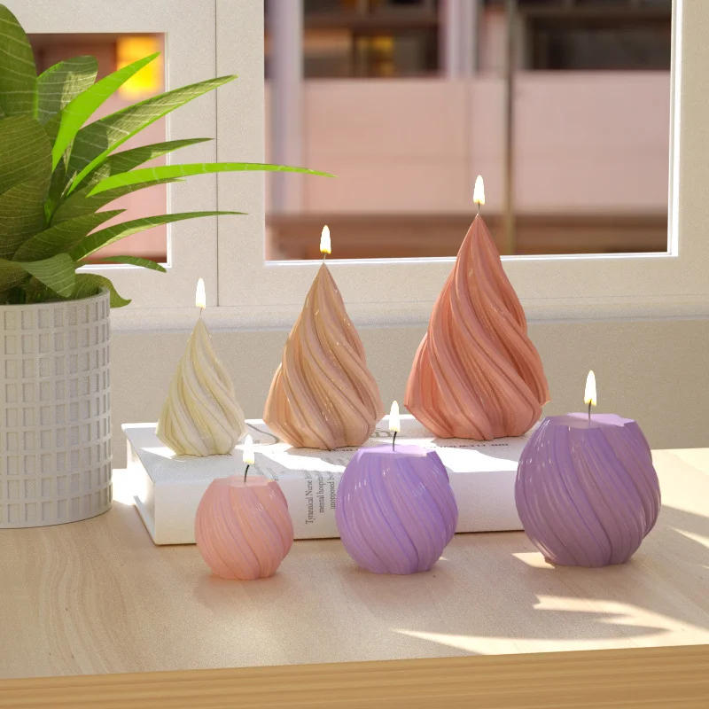 Description Picture 6 of itemIrregular Geometric Wave Silicone Candle Mold DIY Scented Candles Plaster Craft Ornament  DIY Aromatherapy Candle Making