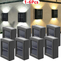 1-6Pcs Solar Up and Down Spot Lights Outdoor, Street Wall Light Lamp Solar Powered Sunlight Waterproof Solar Lamp Garden Decora