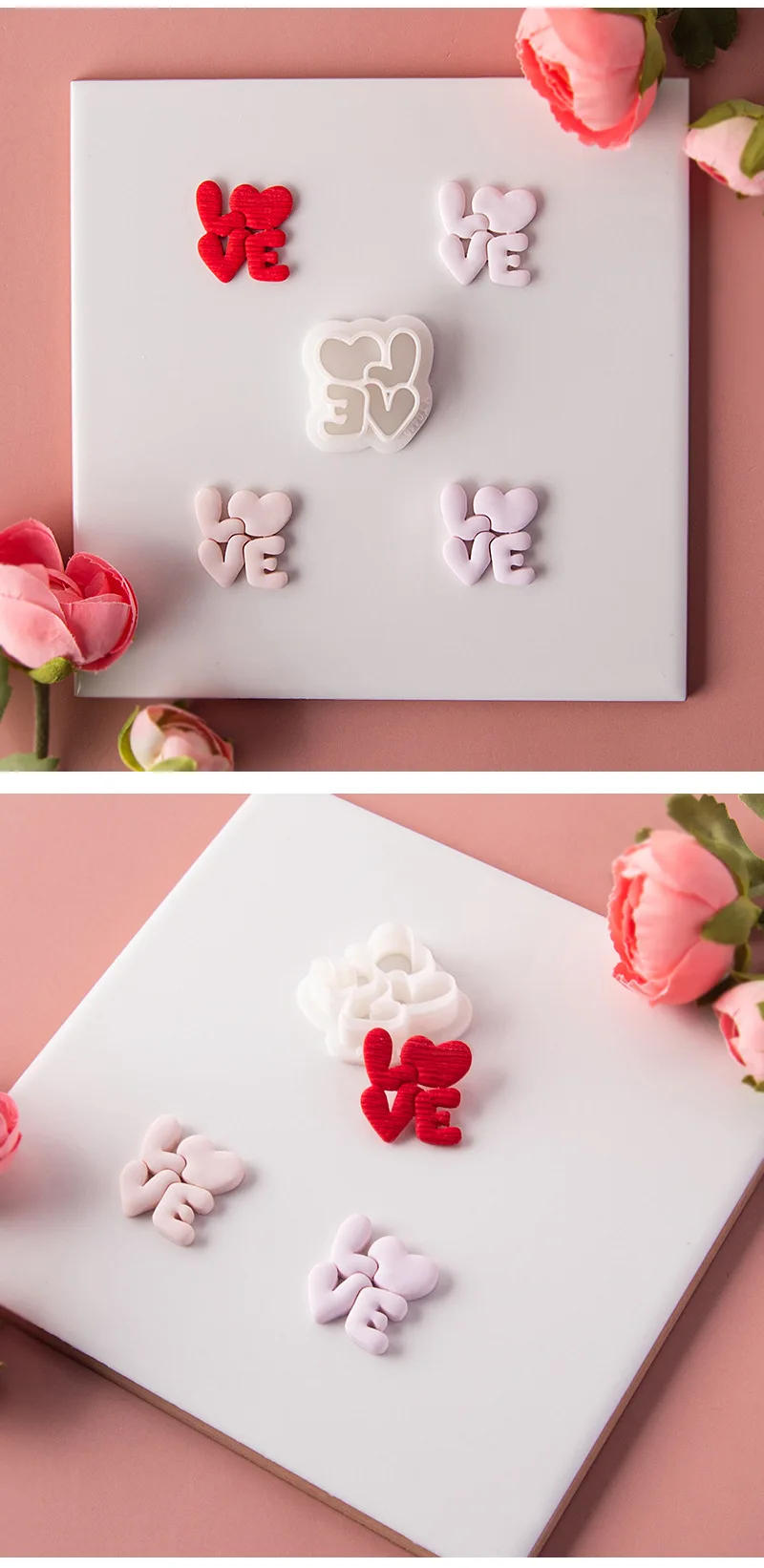 Description Picture 6 of itemValentine's Day Series LOVE Polymer Earring Clay Mold Heart Confessions Earring Jewelry Pendant Cutting Die DIY Embossing Tools