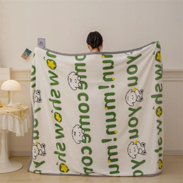 YanYangTian Winter Warm Plaid Blanket Comfortable Blanket Cartoon Bed Cover Solid Color Office Multifunction Travel Blanket