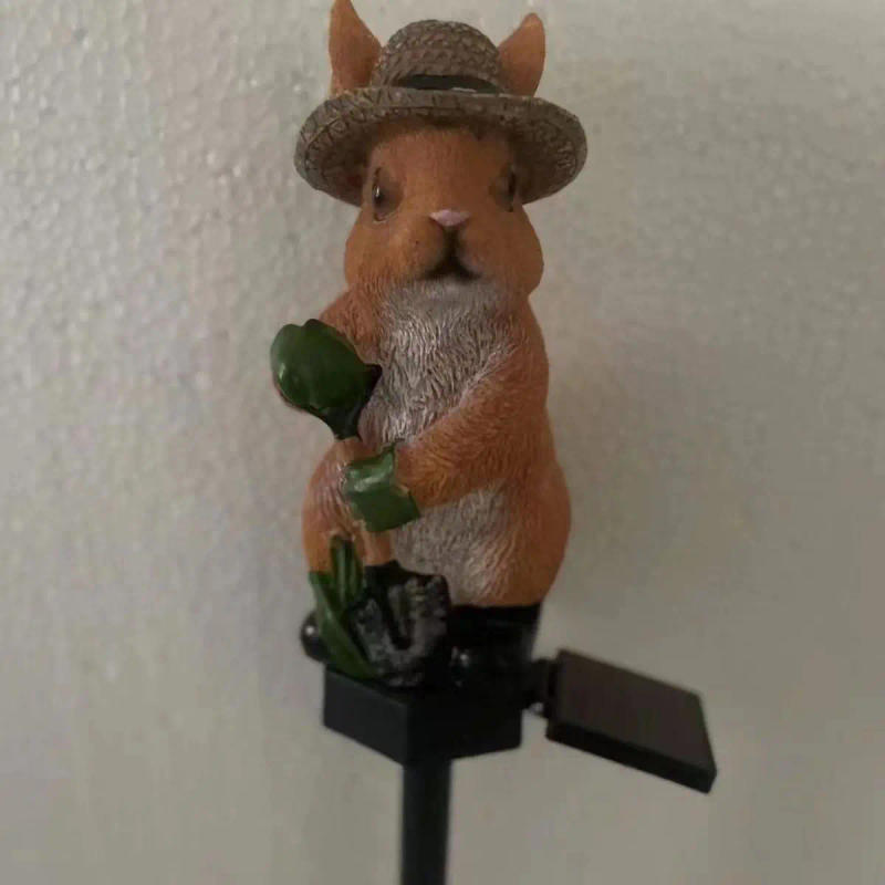 Description Picture 5 of itemOutdoor Decor Lawn Decorations Solar Light Garden Lamp Stake Ground Plug Landscape Yard Lights Squirrel-shape Powered Pathway