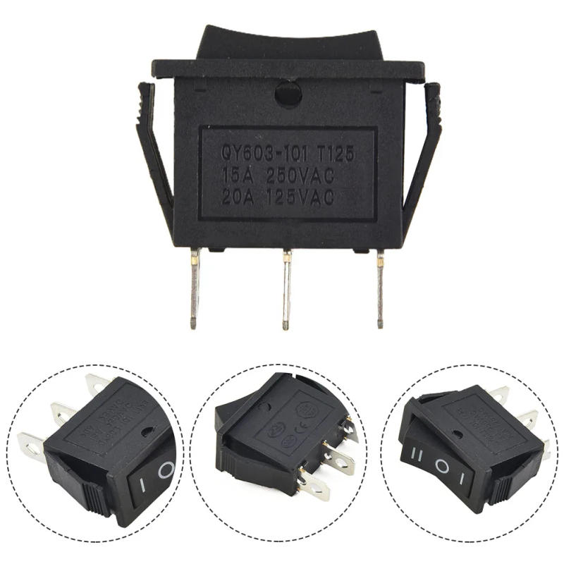 Description Picture 4 of itemOn/Off Rocker Switch 3 Position SPDT Rectangle Switch For Car Dash Boat 12V Power Push Button Spring Switch Power Tool Accessory