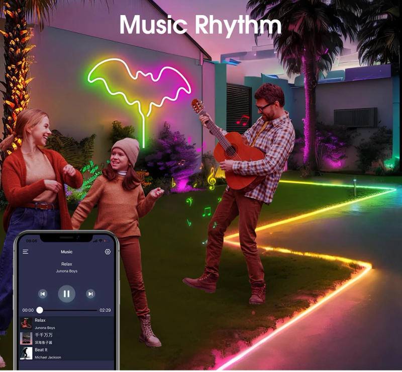 Description Picture 6 of itemWS2812 RGBIC Neon RGB LED Strip Light Dimmable 5V USB LED Neon Sign Tape Ribbon Smart Bluetooth APP Control Backlight Room Decor