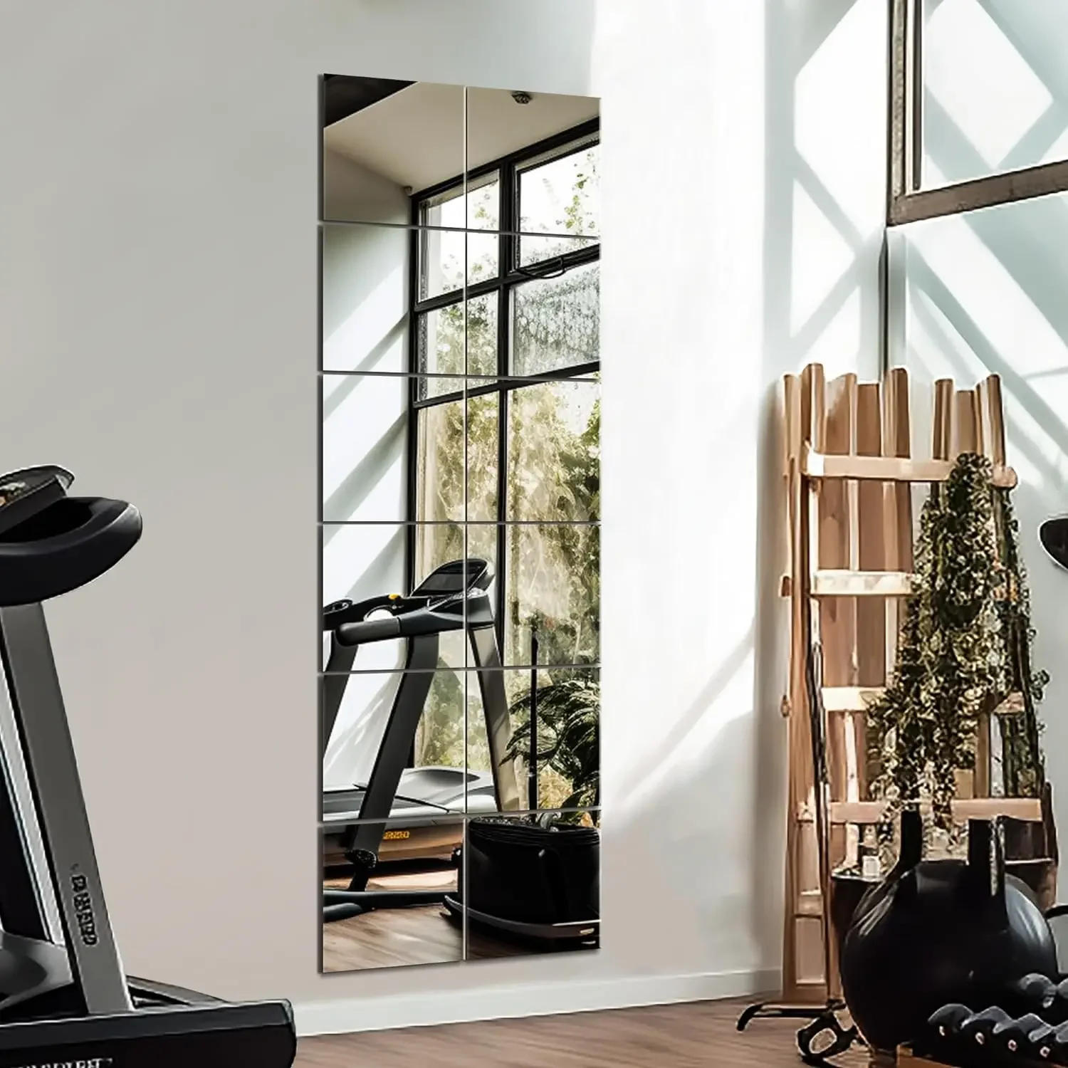 Description Picture 4 of item15/20/30cm 2/4pcs Mirror Surface Sticker Plastic Soft Mirror Self-adhesive Wall Sticker Full Body Mirror Dormitory Makeup