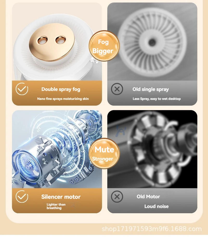 Description Picture 4 of item2024 New Humidifier Double Spray High Mist Atmosphere Light Household Bedroom Dormitory Constant Humidity Aromatherapy USB Humid