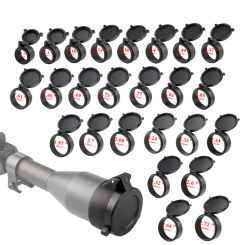 Rifle Scope Lens Cover Flip Spring Up Quick Open Lens Dust Cover Protection Cap for Different Size Hunting Caliber Riflescopes