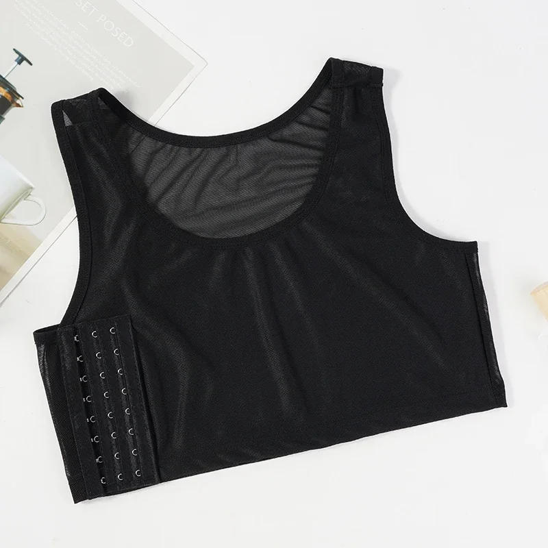 Description Picture 3 of itemWomen Breathable Chest Breast Binder Side Buckle Short Vest Tomboy Tank Tops Wireless Wrap Bandage Shaping Underwear