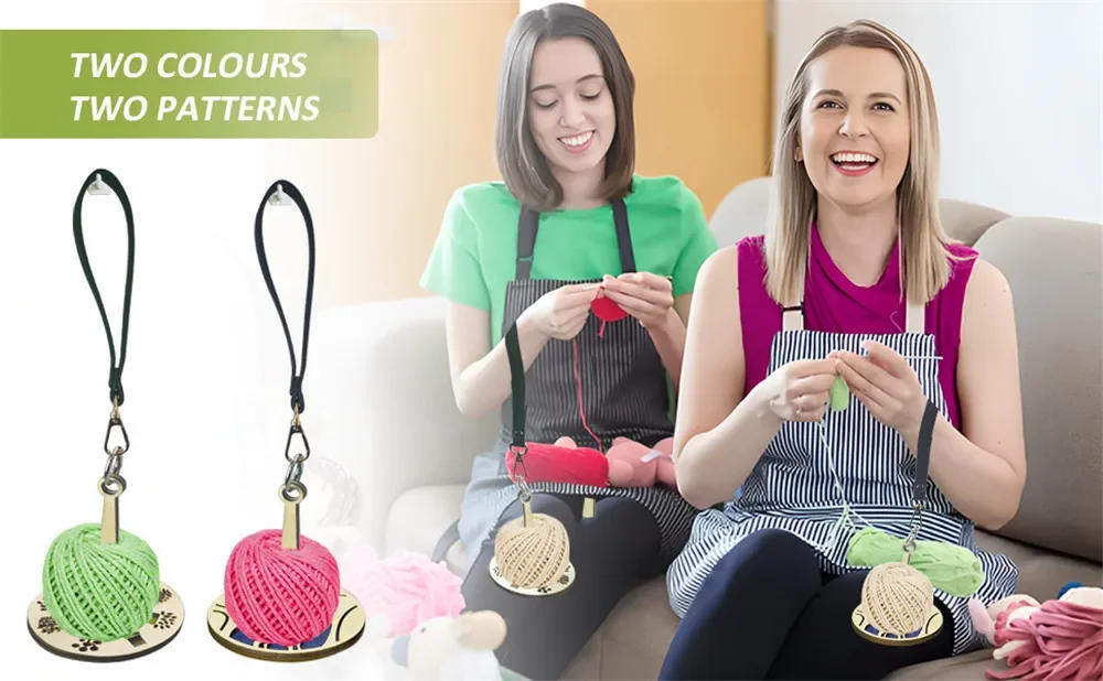 Description Picture 5 of itemYarn Holder Wooden Spinning Knitting Tools DIY Sewing Thread Spool with Wrist Strap Wool Ball Winder Rochet Accessories Stand