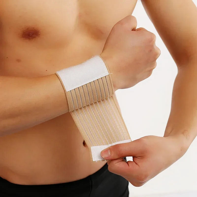 Description Picture 4 of item1pc Fitness Elastic Wrist Band Brace Strap Power Weight Lifting Hand Wrap Support Gym Training Bar Wristband