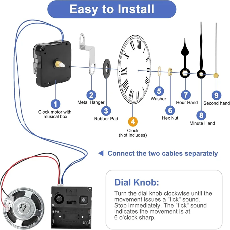 Description Picture 3 of itemA20F-Chiming Clock Mechanism Replacement,With Chime Melody Hour Trigger And 3 Set Hands For Vintage Grandpa Clock Repair Part