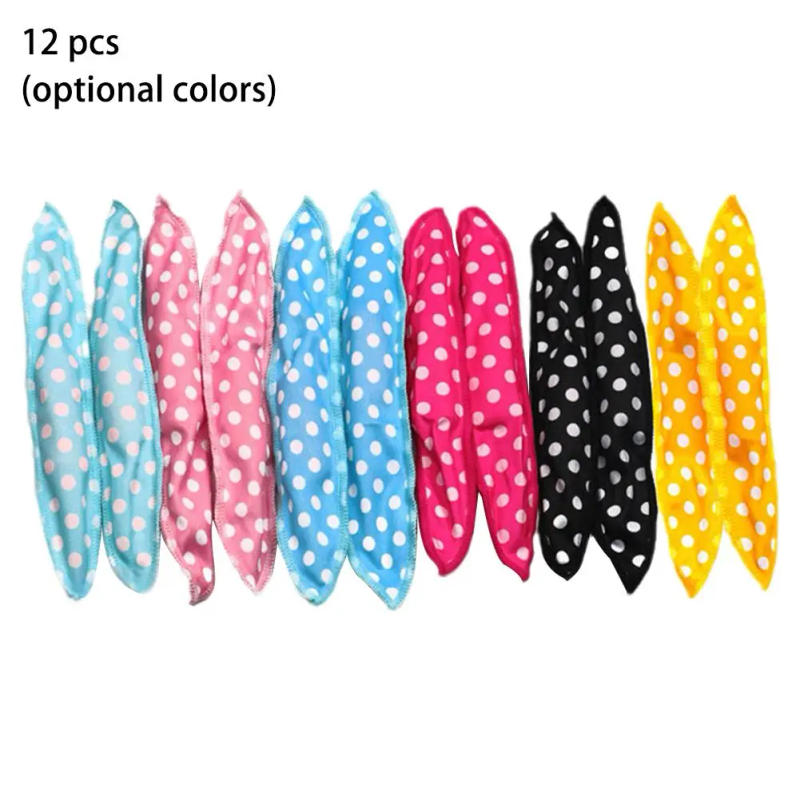 Description Picture 2 of item12pcs Magic Hair Curlers Sponge Soft Sleep Pillow Hair Rollers Portable Durable Reusable Hair Care DIY Hair Styling Tools