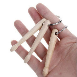 Small Drum Sticks Keychain Wood Drumsticks Percussion Key Ring Fashion Accessorie
