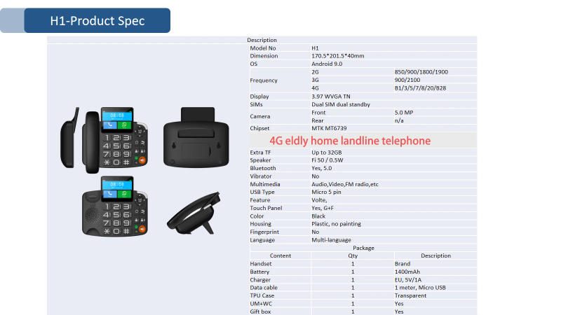 Description Picture 2 of item4G LTE SIM Card Android Smart Fixed Touch Screen Video Call Telephone With Wifi Recording For Home Business Landline Desk Phone