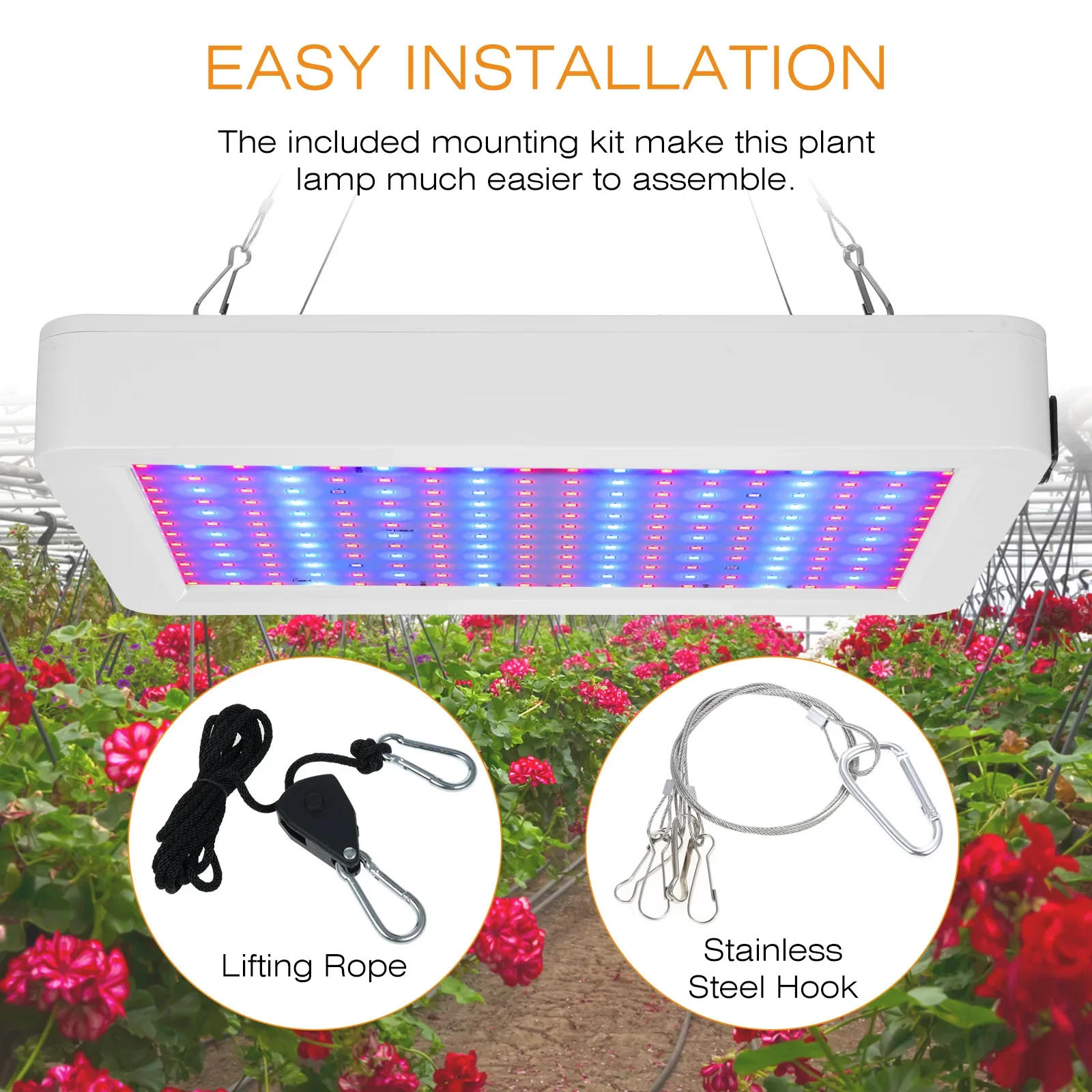 Description Picture 4 of itemNewest 216/312 Leds Full Spectrum LED Growing Light IP65 Plant Bulbs Hydroponic Lamp Greenhouse Lamps Flower Growth Lighting Box