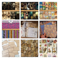 Retro Style Patterns Scrapbook Craft Paper Kit for Scrapbook Journaling Suppliesfor Cardmaking Junk Journal Decorative Cardstock