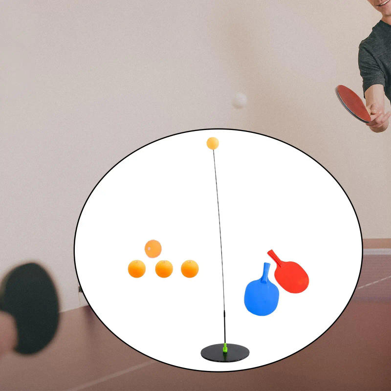 Description Picture 3 of itemChildren Table Tennis Trainer Set Ping Pong Paddles and Balls Parent Child Toy Training Sports Exerciser Metal Base Equipment