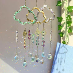 New Crystal Sun Catcher Cloud Window Wind Chime Hanging Rainbow Prism Pendant Jewelry Home Garden Decoration Festival Gifts