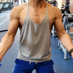 Cotton Men Sport Fitness Summer Tops Solid Thin Shoulder Strap Muscle Fit Vest Cotton Tank Pullovers Slim Oversized Streetwear